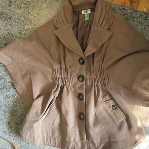 Tan/brown cape jacket, used, good condition